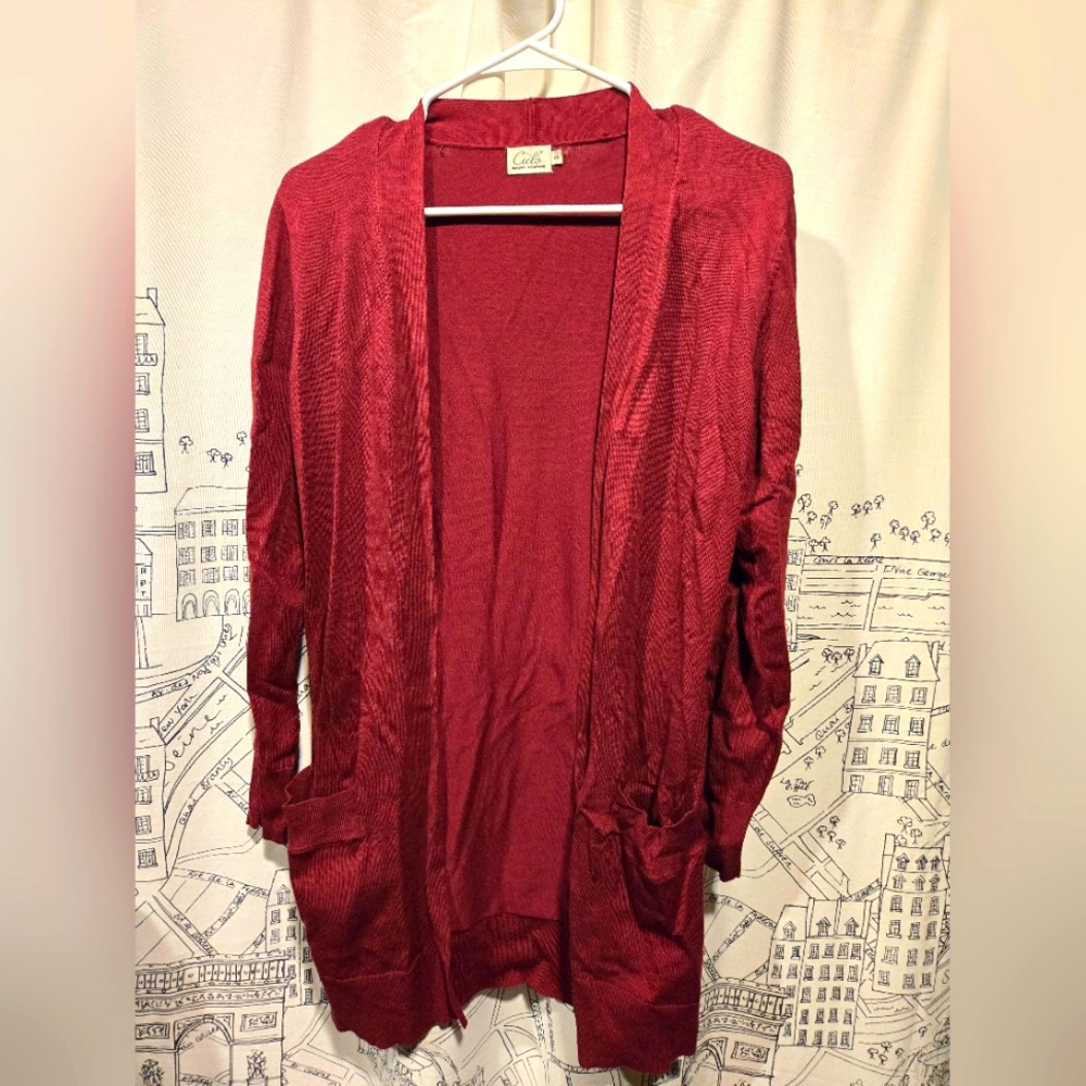 NWOT Women's Cielo Cardigan Maroon Size Small